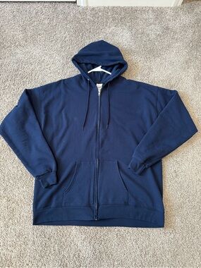 Hanes Men's Navy Full-Zip Hooded Sweatshirt
